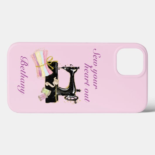  naaimachine Citaat roze Case-Mate iPhone Case (Achterkant (horizontaal))