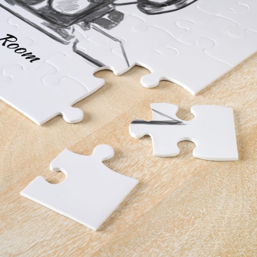 Naaimachine Citaat zwart-wit - mondstuk Legpuzzel (Zijkant)