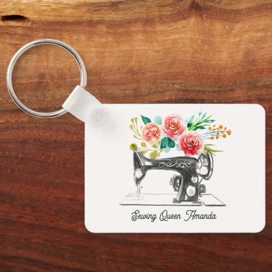 Naaimachine Crafter Tailor Seamstress Sleutelhange Sleutelhanger (Achterkant)