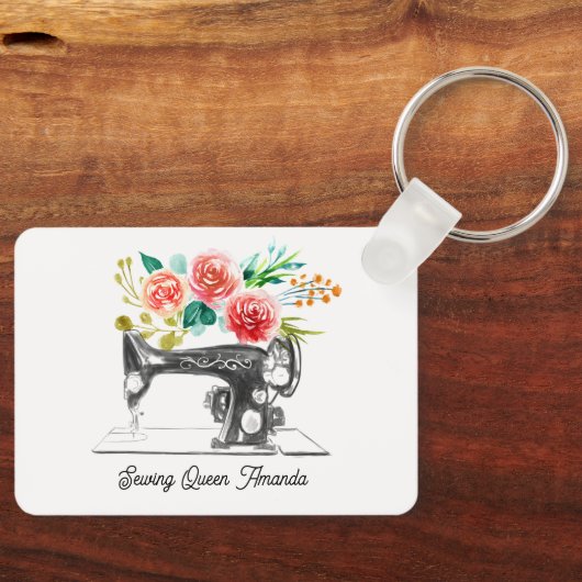 Naaimachine Crafter Tailor Seamstress Sleutelhange Sleutelhanger (Voorkant)