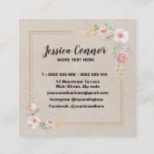 Naaimachine crème off-white Background Vierkante Visitekaartje (Achterkant)