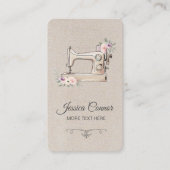Naaimachine crème off-white Background Visitekaartje (Voorkant)