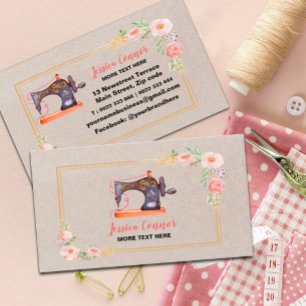 Naaimachine crème off-white Background Visitekaartje