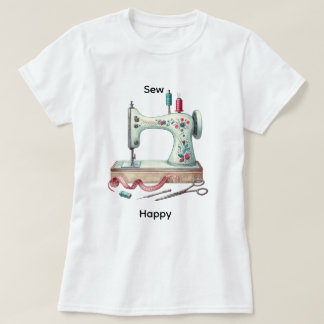 Naaimachine cute ambachtelijke naai gelukkig t-shi t-shirt