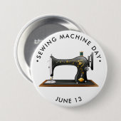 Naaimachine Dag,  naaimachine Ronde Button 7,6 Cm (Voorkant /achterkant)
