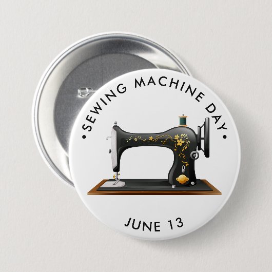 Naaimachine Dag,  naaimachine Ronde Button 7,6 Cm (Voorkant /achterkant)