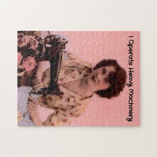  naaimachine die zware machines bedient legpuzzel (Horizontaal)