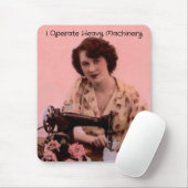  naaimachine die zware machines bedient muismat (Met muis)