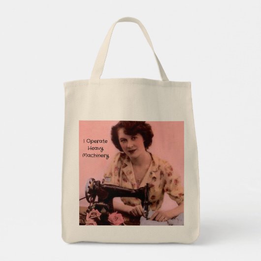  naaimachine die zware machines bedient tote bag (Achterkant)