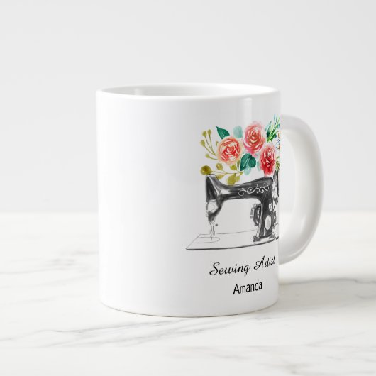 Naaimachine Dressmaker Black White Grote Koffiekop (Voorkant rechts)