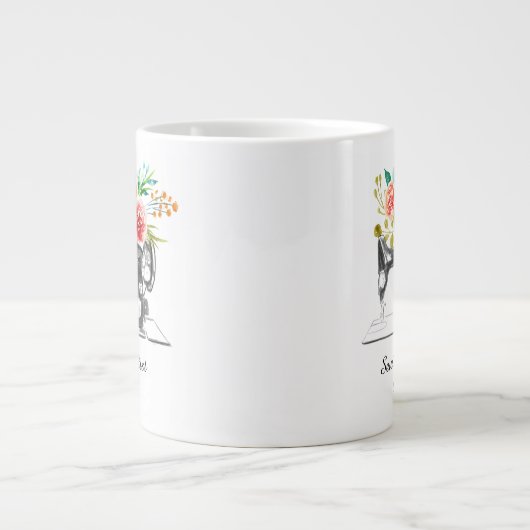 Naaimachine Dressmaker Black White Grote Koffiekop (Voorkant)