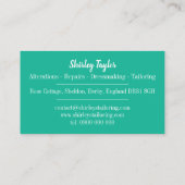 Naaimachine-dressmaker Seamstress Tailor Visitekaartje (Achterkant)