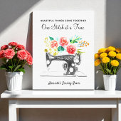 Naaimachine Dressmaker Zwart Wit Quote Canvas Afdruk