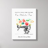 Naaimachine Dressmaker Zwart Wit Quote Canvas Afdruk (Voorkant)