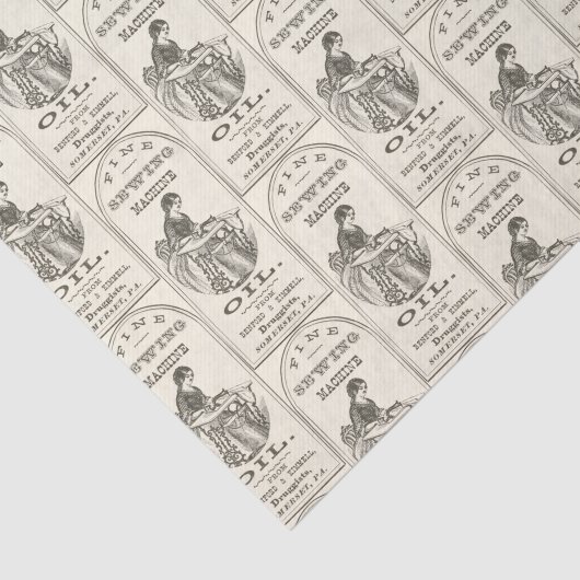 naaimachine en deklaagpapier tissuepapier (Detail)