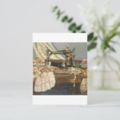 Naaimachine en drukker briefkaart (Staand voorkant)