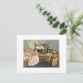 Naaimachine en drukker briefkaart (Staand voorkant)