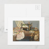 Naaimachine en drukker briefkaart (Voorkant / Achterkant)