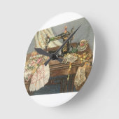 Naaimachine en drukker ronde klok (Hoek)