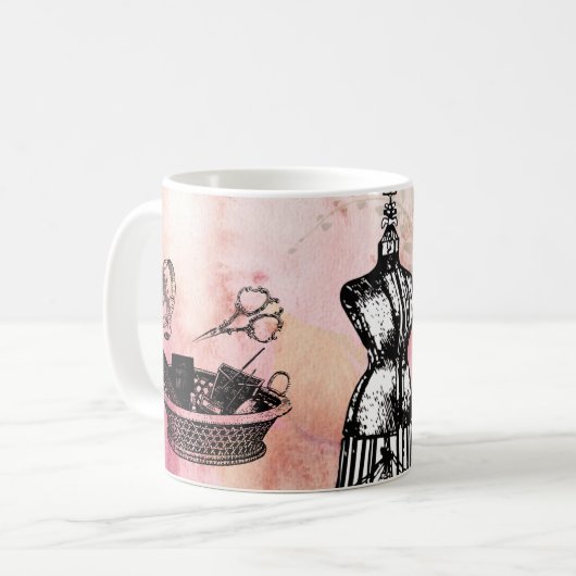  naaimachine en keukenbeker koffiemok (Voorkant links)