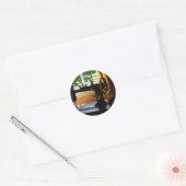 naaimachine en lamp ronde sticker (Envelop)