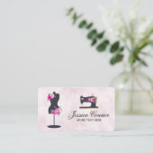 Naaimachine en QR Code lente wilde bloemen Visitekaartje (Staand voorkant)