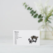 naaimachine en stoeltje visitekaartje (Staand voorkant)