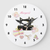 naaimachine en -verbinding grote klok (Voorkant)