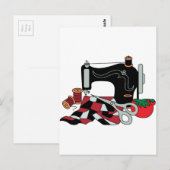 naaimachine en watten briefkaart (Voorkant / Achterkant)