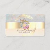 Naaimachine Gold Stripe Opal Holographic Visitekaartje (Voorkant)