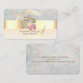 Naaimachine Gold Stripe Opal Holographic Visitekaartje (Voorkant / Achterkant)