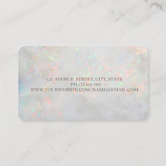 Naaimachine Gold Stripe Opal Holographic Visitekaartje (Achterkant)