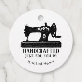 Naaimachine handgemaakt bedankjes labels (Voorkant)