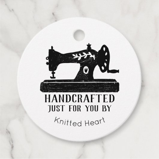 Naaimachine handgemaakt bedankjes labels (Voorkant)