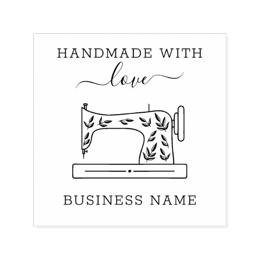 Naaimachine Handgemaakt met Liefde Chic Custom Zelfinktende Stempel (Design)