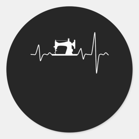 Naaimachine: hartslag Kilt Kieuwen Kratting G Ronde Sticker (Voorkant)