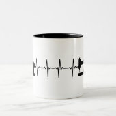 naaimachine hartslag // vlot tweekleurige koffiemok (Center)