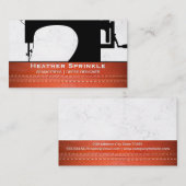 naaimachine | industrieel | met leer gestikt visitekaartje (Voorkant / Achterkant)