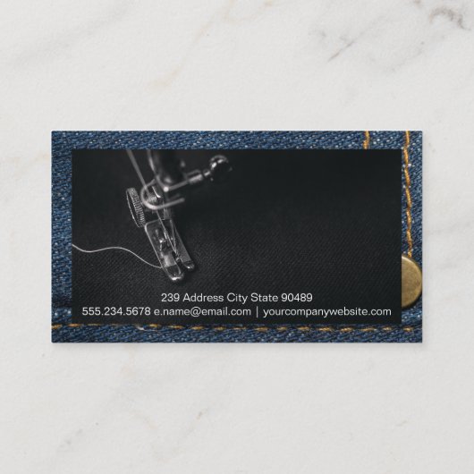 Naaimachine | Jeans | Stikken Visitekaartje (Achterkant)