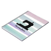 naaimachine / Jouw naam Waterverf gestreept Notitieboek (Linkerzijde)