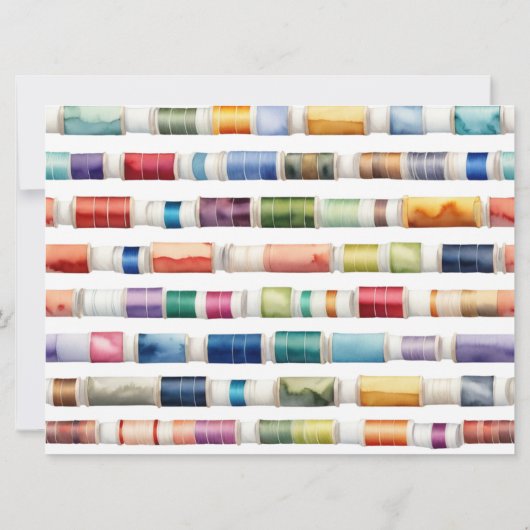  naaimachine katoenen rollen Happy Birthday Kaart (Achterkant)