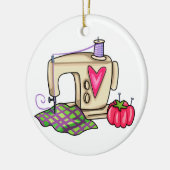 naaimachine keramisch ornament (Links)