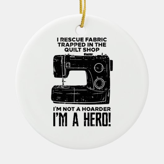 naaimachine keramisch ornament (Voorkant)