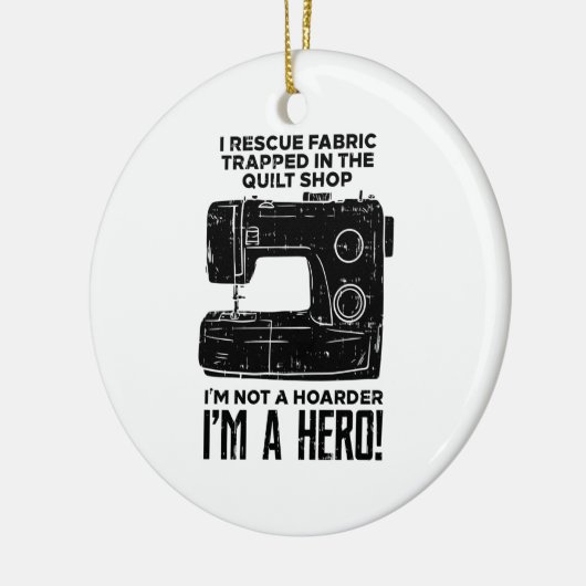 naaimachine keramisch ornament (Links)