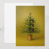 Naaimachine Kerstboom Happy Crafty Xmas Feestdagenkaart (Voorkant / Achterkant)
