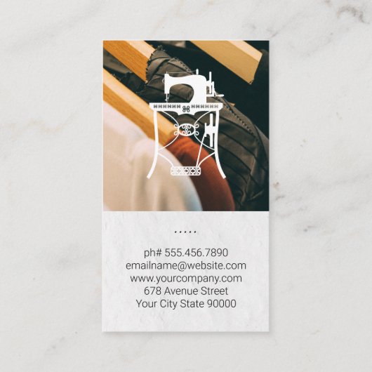  naaimachine | Kledinghangers Visitekaartje (Achterkant)