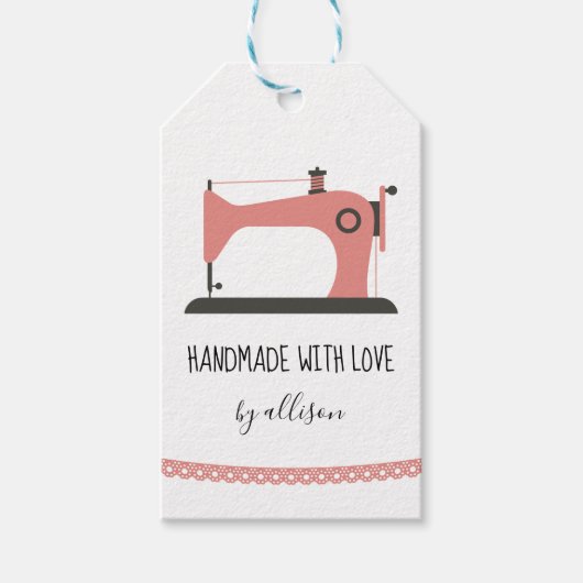 naaimachine kledinglabel rustieke chic cadeaulabel (Voorkant)