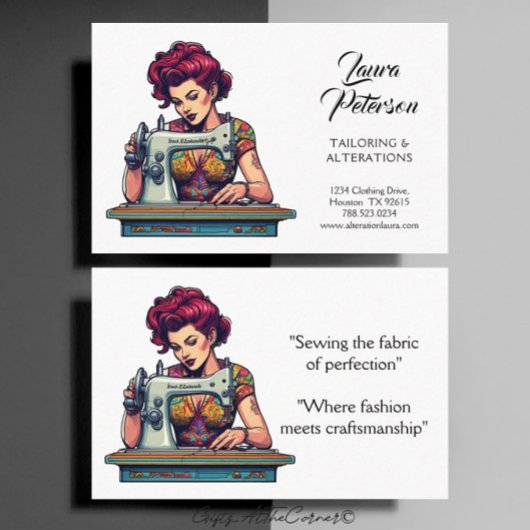  naaimachine kleermakerswijziging visitekaartje
