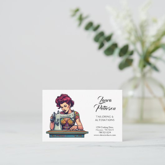  naaimachine kleermakerswijziging visitekaartje (Staand voorkant)