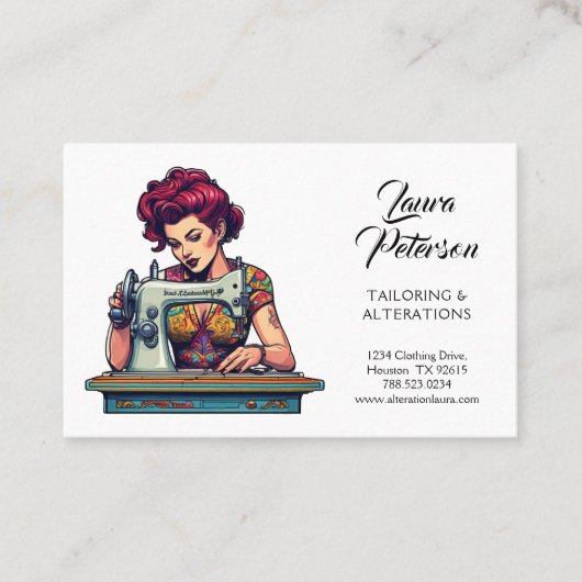  naaimachine kleermakerswijziging visitekaartje (Voorkant)
